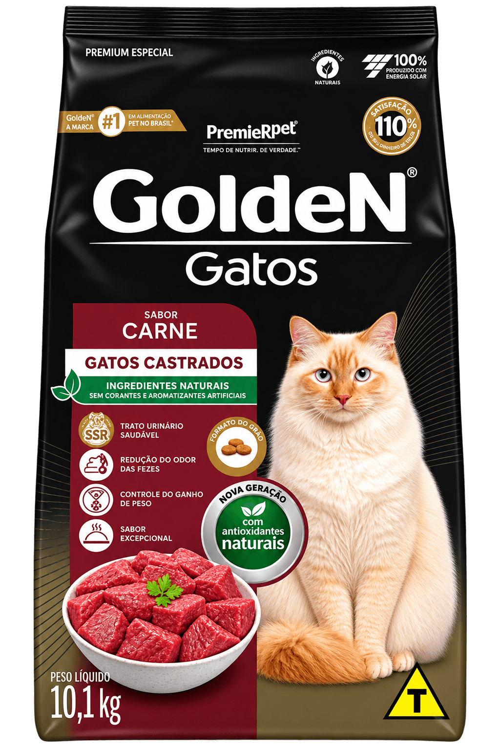 Ração Golden Gatos castrados Carne 10kg
